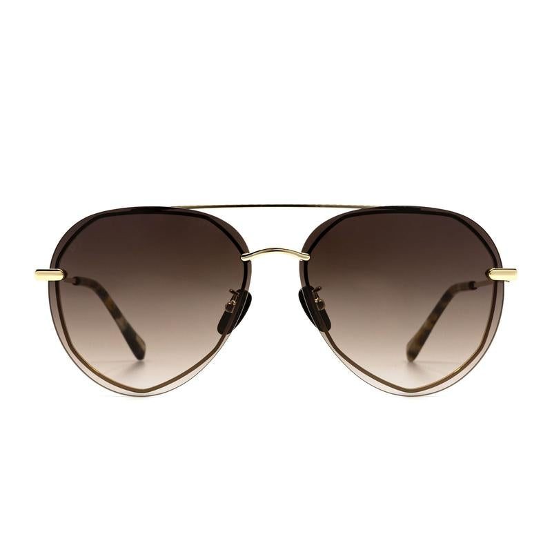 LENOX - GOLD + SEA TORTOISE TIPS + BROWN GRADIENT SUNGLASSES