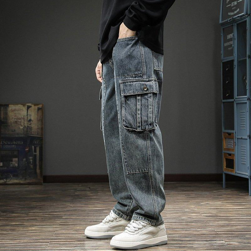 Stylish Unisex Baggy Jeans with Cargo Pockets - Men’S and Women’S Streetwear