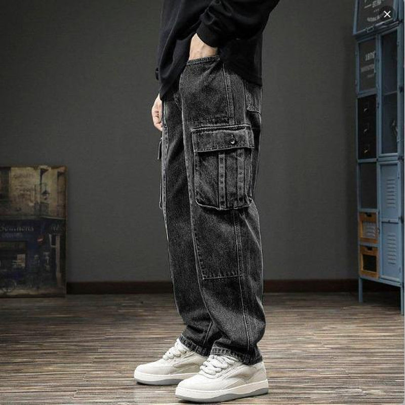 Stylish Unisex Baggy Jeans with Cargo Pockets - Men’S and Women’S Streetwear