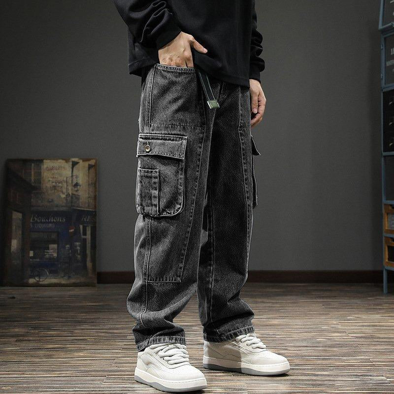 Stylish Unisex Baggy Jeans with Cargo Pockets - Men’S and Women’S Streetwear