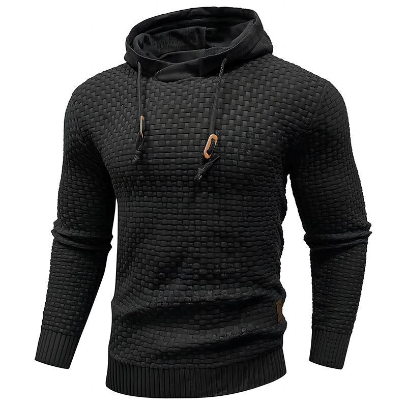 Zaitun Mens Hooded Sweatshirt Long Sleeve Solid Knitted Hoodie Pullover Sweater Tops Casual