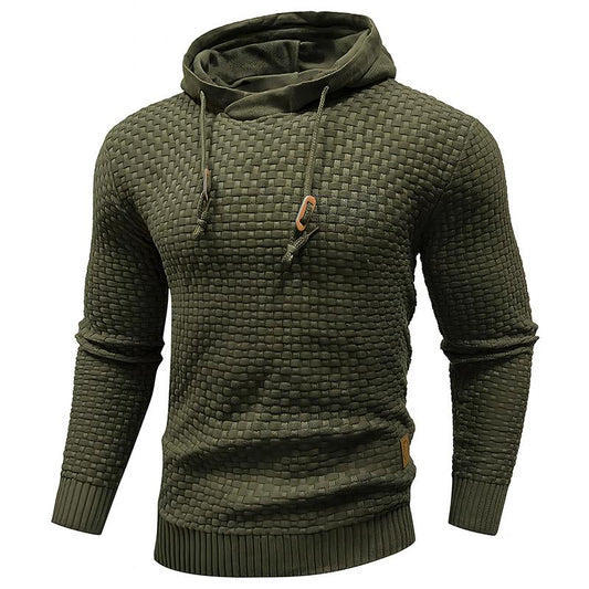 Zaitun Mens Hooded Sweatshirt Long Sleeve Solid Knitted Hoodie Pullover Sweater Tops Casual