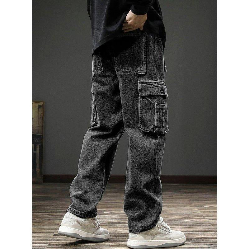 Stylish Unisex Baggy Jeans with Cargo Pockets - Men’S and Women’S Streetwear