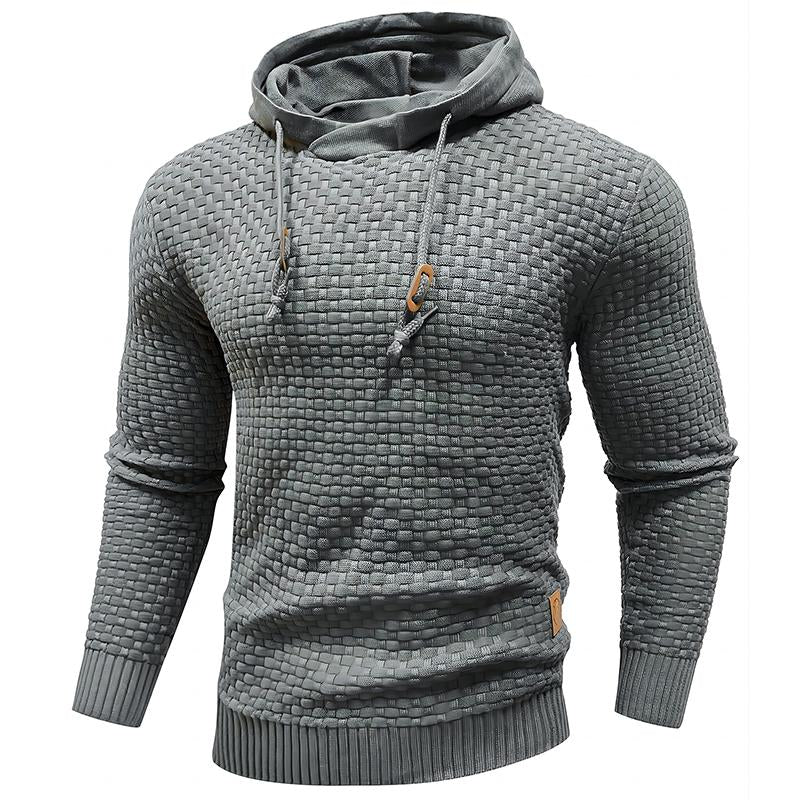 Zaitun Mens Hooded Sweatshirt Long Sleeve Solid Knitted Hoodie Pullover Sweater Tops Casual