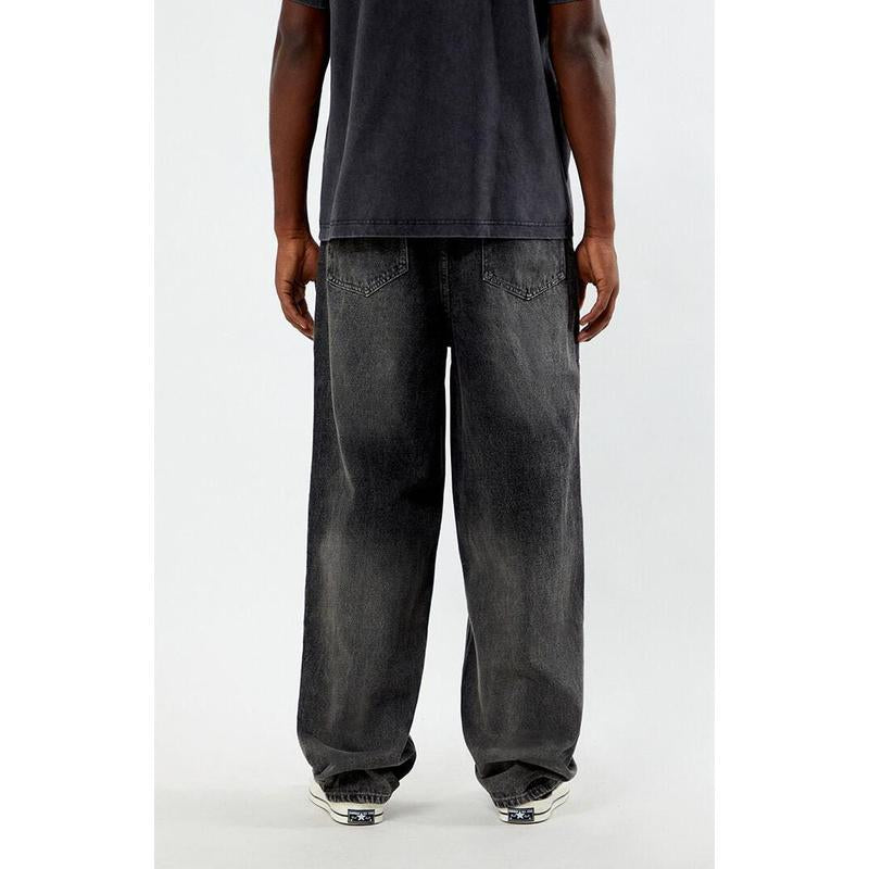 Pacsun Men'S Black Acid Wash Carpenter Extreme Baggy Jeans